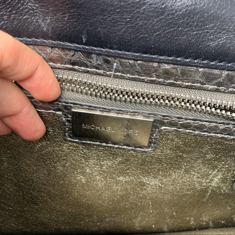 Michael Kors Collection Silver Python Handbag - Picture 8 of 10